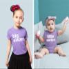 big sister little sister matching outfits shirts set baby toddler newborn girls (Purple, Kid (6Y) / Baby (1-3M)) view 3