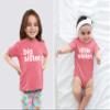 big sister little sister matching outfits shirts set baby toddler newborn girls (Mauve, Kid (4T) / Baby (3-6M)) view 4
