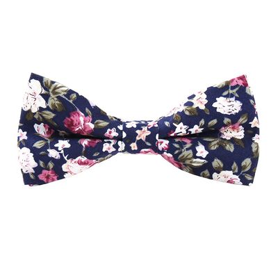 Adjustable Pre-tied Men's Cotton Floral Printing Bow Tie for Wedding Gifts (Blue166)