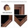 Grintus Baseball Display Case Real Glass-Solid Wood Baseball Holders for Balls and Championship Ring Display Wall Mount with Lockable Door for Autograph Balls Collection (Walnut) view 3