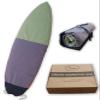 Ho Stevie! Canvas Surfboard Bag Cover - No Melted Wax on Car - Sun/Ding Protection (Black/Gray/Green, 9'0") view 1
