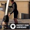 Ho Stevie! Canvas Surfboard Bag Cover - No Melted Wax on Car - Sun/Ding Protection (Black/Gray/Green, 9'0") view 3