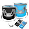 IFWELL Collapsible Bucket with Handle 5 Gallon Portable Folding Bucket Upgraded Ultra Lightweight Outdoor Basin Pail for Fishing, Camping, Hiking, Car Washing and More (Blue Black, 20L-20L) view 1