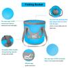 IFWELL Collapsible Bucket with Handle 5 Gallon Portable Folding Bucket Upgraded Ultra Lightweight Outdoor Basin Pail for Fishing, Camping, Hiking, Car Washing and More (Blue Black, 20L-20L) view 2