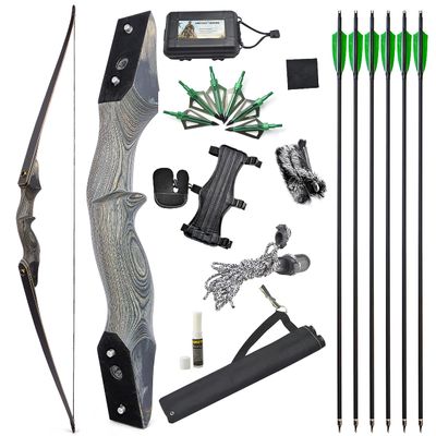 limaity Archery Takedown Recurve Bow Arrow Set 60 Inch 25-50lbs Right Hand Bow for Adult Youth Beginner Outdoor Hunting Shooting Training Target Practice (Bow Set, 25LBS)