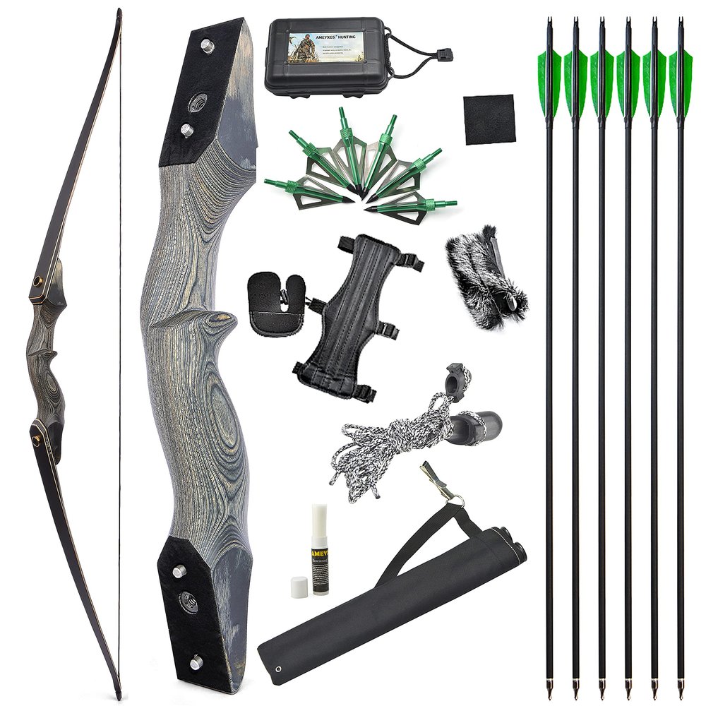 limaity Archery Takedown Recurve Bow Arrow Set 60 Inch 25-50lbs Right Hand Bow for Adult Youth Beginner Outdoor Hunting Shooting Training Target Practice (Bow Set, 25LBS)