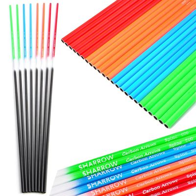 ZSHJGJR 30 Inch Archery Carbon Arrow Shafts ID 6.2mm/.244" Bare Shaft Carbon Fiber Arrow Shaft Tube 500 Spine DIY Archery Hunting Shooting Practice Arrows 6/12/24pcs (Orange, 24)