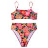MOSHENGQI Women High Waisted High Cut Bikini Push Up Bandeau Swimsuits (S, Retro Colorful Floral) view 3
