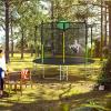 AOTOB 12FT Trampoline with Safety Enclosure NetOutdoor Trampoline with Basketball Hoop, Heavy Duty Jumping Mat and Spring Cover Padding for Kids and Adults, Storage Bag and Ladder view 3