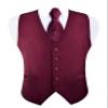 Burgundy Men's Suit Vest Business Formal Dress Waistcoat Vest with 2 Pockets for Suit or Tuxedo (Burgundy,L) view 1