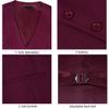 Burgundy Men's Suit Vest Business Formal Dress Waistcoat Vest with 2 Pockets for Suit or Tuxedo (Burgundy,L) view 4