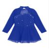 easyforever Kids Girls Long Sleeve Skirted Leotards Bodysuit Ballet Dance Dress Ballerina Figure Ice Skating Dress z01 Royal Blue 12 Years view 3