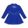 easyforever Kids Girls Long Sleeve Skirted Leotards Bodysuit Ballet Dance Dress Ballerina Figure Ice Skating Dress z01 Royal Blue 12 Years view 4