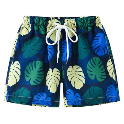 JEATHA Children Boys Swim Trunks Hawaii Style Quick Dry Drawstring Booty Shorts Summer Beach Shorts Navy Blue 2-3 Years