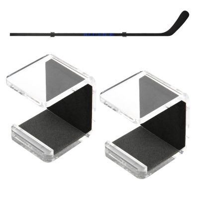 Cosmos 1 Pair Hockey Stick Wall Mount Rack - Horizontal Display Holder & Storage Organizer Hanger for Ice Hockey Stick, Space-Saving Display Bracket with Anti-Scratch Pad (Transparent Clear)