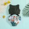 Baby Girls 2Pcs Bikini Swimsuits Sleeveless Vest Crop Top Shorts Beach Bathing Suit Bikini Sets (Black Girl, 12-18 Months) view 3