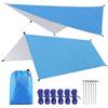 LSOAARRT Hammock Rain Fly Lightweight Waterproof Tent Tarp Camping Backpacking Tarp Shelter 10x10ft Camping Accessories (Blue) view 1