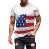 QWENTMTNTY Mens Graphic T-Shirts Patriotic Muscle Short Sleeve Tees Summer Athletic Fitness American Flag Personality Shirt view 1
