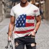 QWENTMTNTY Mens Graphic T-Shirts Patriotic Muscle Short Sleeve Tees Summer Athletic Fitness American Flag Personality Shirt view 2