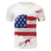 QWENTMTNTY Mens Graphic T-Shirts Patriotic Muscle Short Sleeve Tees Summer Athletic Fitness American Flag Personality Shirt view 3