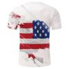 QWENTMTNTY Mens Graphic T-Shirts Patriotic Muscle Short Sleeve Tees Summer Athletic Fitness American Flag Personality Shirt view 4