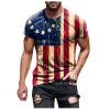 QWENTMTNTY Mens Graphic T-Shirts Patriotic Muscle Short Sleeve Tees Summer Athletic Fitness American Flag Personality Shirt view 1
