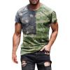 QWENTMTNTY Mens Graphic T-Shirts Patriotic Muscle Short Sleeve Tees Summer Athletic Fitness American Flag Personality Shirt view 1