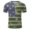 QWENTMTNTY Mens Graphic T-Shirts Patriotic Muscle Short Sleeve Tees Summer Athletic Fitness American Flag Personality Shirt view 3