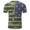 QWENTMTNTY Mens Graphic T-Shirts Patriotic Muscle Short Sleeve Tees Summer Athletic Fitness American Flag Personality Shirt view 4