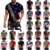 QWENTMTNTY Mens Graphic T-Shirts Patriotic Muscle Short Sleeve Tees Summer Athletic Fitness American Flag Personality Shirt view 1