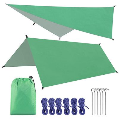 LSOAARRT Hammock Rain Fly Lightweight Waterproof Tent Tarp Camping Backpacking Tarp Shelter 10x10ft Camping Accessories (Green)