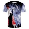 QWENTMTNTY Mens Graphic T-Shirts Patriotic Muscle Short Sleeve Tees Summer Athletic Fitness American Flag Personality Shirt view 3
