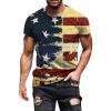 QWENTMTNTY Mens Graphic T-Shirts Patriotic Muscle Short Sleeve Tees Summer Athletic Fitness American Flag Personality Shirt view 1