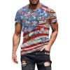 QWENTMTNTY Mens Graphic T-Shirts Patriotic Muscle Short Sleeve Tees Summer Athletic Fitness American Flag Personality Shirt view 1