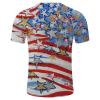 QWENTMTNTY Mens Graphic T-Shirts Patriotic Muscle Short Sleeve Tees Summer Athletic Fitness American Flag Personality Shirt view 4