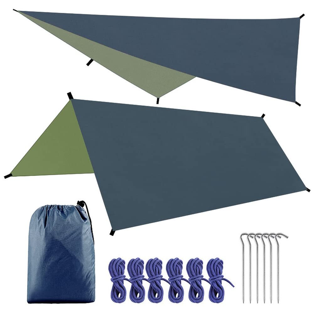LSOAARRT Hammock Rain Fly Lightweight Waterproof Tent Tarp Camping Backpacking Tarp Shelter 10x10ft Camping Accessories (Black)