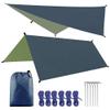 LSOAARRT Hammock Rain Fly Lightweight Waterproof Tent Tarp Camping Backpacking Tarp Shelter 10x10ft Camping Accessories (Black) view 1