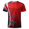 QWENTMTNTY Mens Graphic T-Shirts Patriotic Muscle Short Sleeve Tees Summer Athletic Fitness American Flag Personality Shirt view 3
