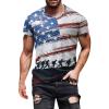 QWENTMTNTY Mens Graphic T-Shirts Patriotic Muscle Short Sleeve Tees Summer Athletic Fitness American Flag Personality Shirt view 1