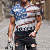 QWENTMTNTY Mens Graphic T-Shirts Patriotic Muscle Short Sleeve Tees Summer Athletic Fitness American Flag Personality Shirt view 2