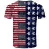 QWENTMTNTY Mens Graphic T-Shirts Patriotic Muscle Short Sleeve Tees Summer Athletic Fitness American Flag Personality Shirt view 3