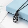 abooxiu Personalized Fishing Hook Urn Necklace for Ashes Angel wing Fish Hook Stainless Steel Cremation Jewelry Memorial Pendant Keepsake Ashes Holder - Customized Available view 3
