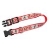 THE WORTHY DOG Ohio State Brutus Buckeye Dog Collar  Durable Nylon with Woven Ribbon & Quick-Release Buckle, Red/Grey, Small view 3