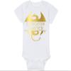 Gaming Baby Hat - DM (White Fabric - Gold Design) view 4