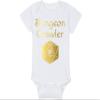 Gaming Baby Onesie and Blanket - Dungeon Crawler with Dice - Solid D20 Die (0-3 Month - White Fabric - Gold Design) view 4