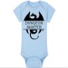 Gaming Baby Onesie and Hat - Dungeon Master with Dragon - DM (0-3 Month - Blue Fabric - Black Design) view 4