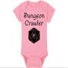 Gaming Baby Onesie and Blanket - Dungeon Crawler with Dice - Solid D20 Die (12-18 Month - Pink Fabric - Black Design) view 4