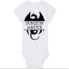 Gaming Baby Onesie and Blanket - Dungeon Master with Dragon - Dragon (0-3 Month - White Fabric - Black Design) view 4