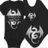 Gaming Baby Onesie and Bib - Dungeon Master with Dragon - Dragon (0-3 Month - Black Fabric - Silver Design) view 1
