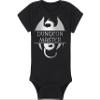 Gaming Baby Onesie and Bib - Dungeon Master with Dragon - Dragon (0-3 Month - Black Fabric - Silver Design) view 4